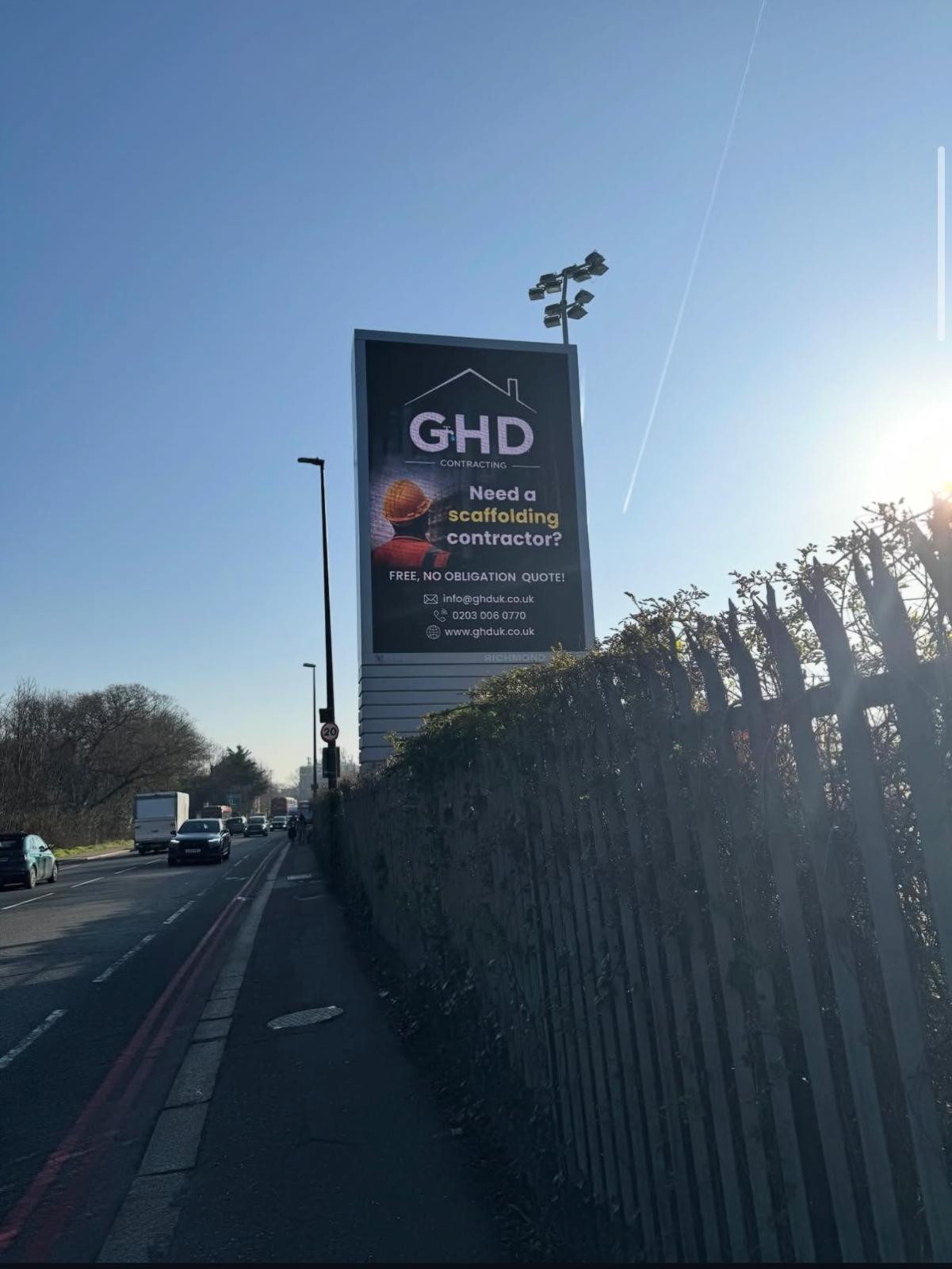 GHD Contracting, up in bright lights!